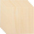 HARFINGTON 6pcs 3mm Basswood Plywood Sheets 6" x 6" x 1/8" Thin Unfinished by HARFINGTON