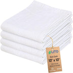Dish Cloths Cotton| Kitchen Wash Cloth | Shop Towels Absorbent and Lint Free by LITOLinenandTowel