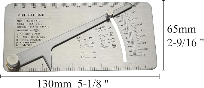RIVERWELD Pipe Pit Gauge Welding Gage Test Ulnar Welder Inspection | Range is 0 - Image 4