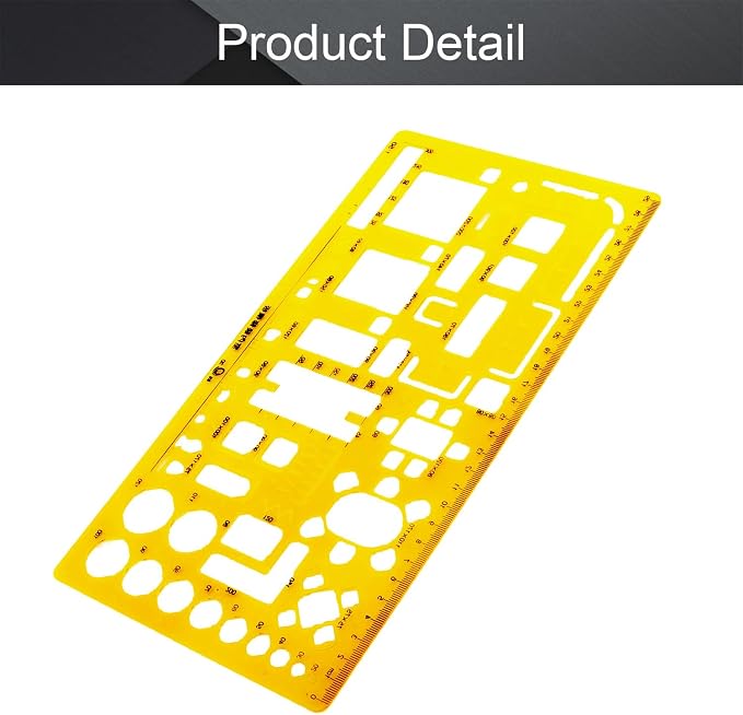Utoolmart Architect Interior Design Geometric Drafting Drawing Template Ruler - Image 4