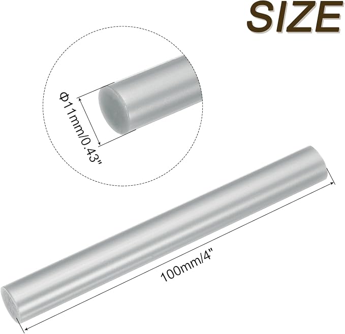 uxcell Mini Hot Glue Sticks for Glue Gun 11mm x 100mm Metallic Silver 12pcs - Image 2