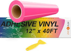 HTVRONT Neon Pink Permanent Vinyl, Glossy Adhesive Vinyl Roll | by HTVRONT