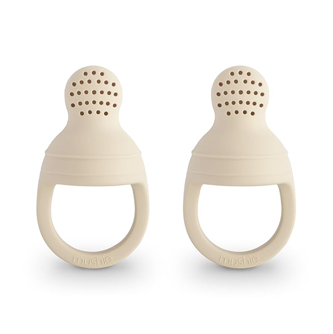 mushie Silicone Baby Fresh Fruit & Food Feeder Pacifier | 6 Months+ (Shifting Sand)