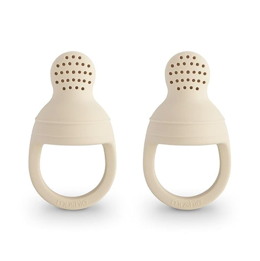 mushie Silicone Baby Fresh Fruit & Food Feeder Pacifier | 6 Months+ (Shifting Sand)