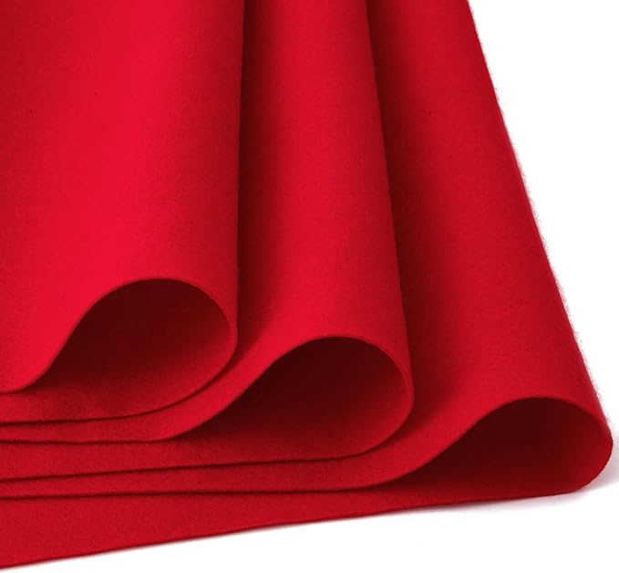 HaoFeiJH Red Felt Fabric 36" X 36" 1.6mm，Fabric Sheets Soft Woven Acrylic Craft by HaoFeiJH