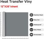 RENLITONG Light Gray Iron on Vinyl 12Inch by 20ft Roll Heat Transfer Vinyl - Image 2
