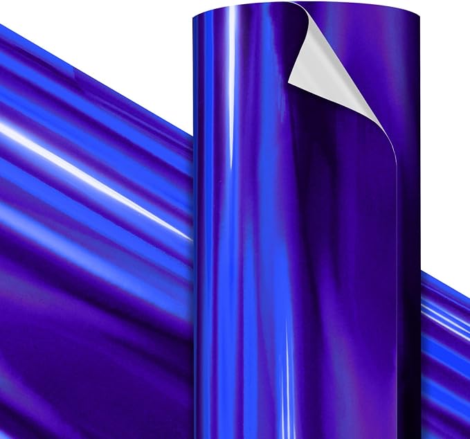 VViViD Premium Holographic Chrome Blue Craft Vinyl Roll 1ft x 5ft – Bubble-Free by VVIVIDVINYL