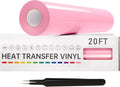VinylRus Heat Transfer Vinyl-12” x 20ft Pink Iron on Vinyl Roll by VinylRus