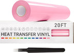 VinylRus Heat Transfer Vinyl-12” x 20ft Pink Iron on Vinyl Roll by VinylRus