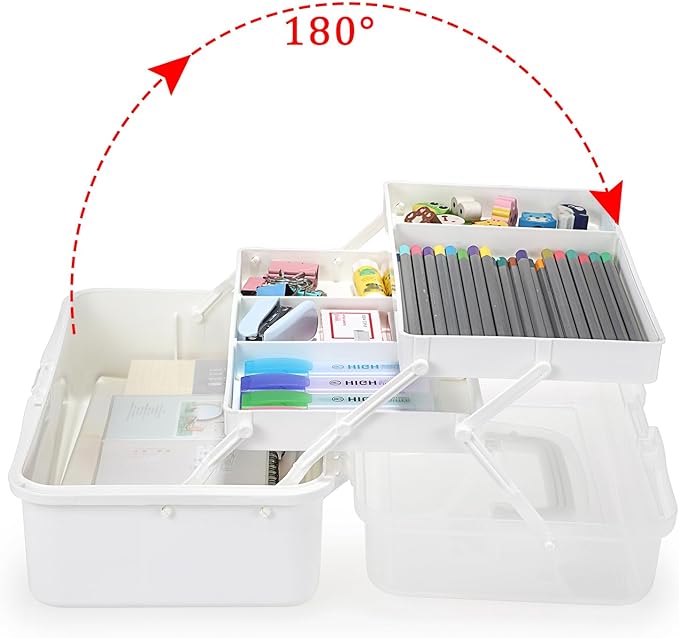BTSKY 3-Layer Plastic Dividing Storage Box Craft Organizer - Image 2