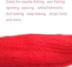 QMNNMA Wool Roving Bulk, 8.82oz Needle Felting Wool-Red | Wool Roving - Image 3