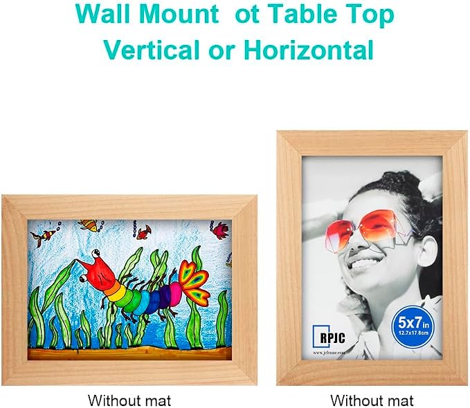 RPJC 5x7 inch Picture Frames Made of Solid Wood High Definition Glass - Image 5