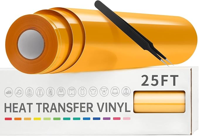 VinylRus Heat Transfer Vinyl-12” x 25FT Iron on Vinyl Roll by VinylRus