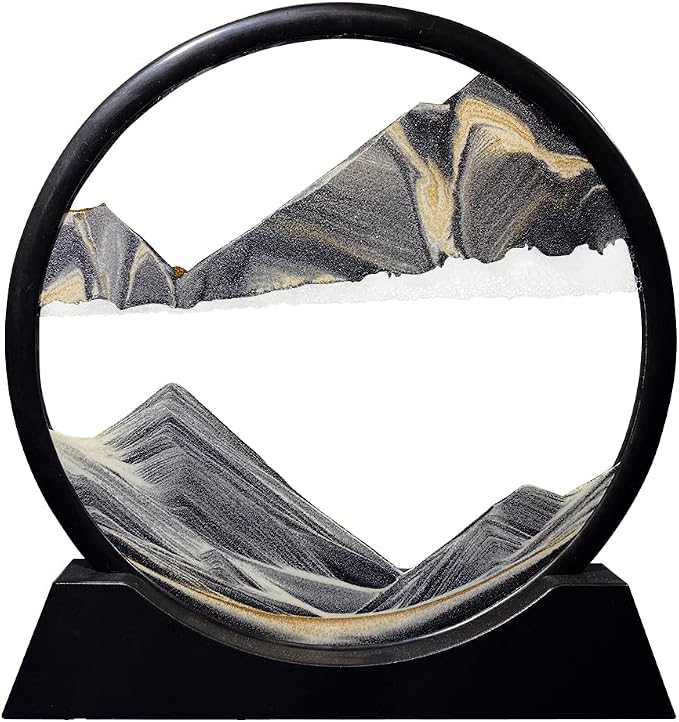 Aoderun Moving Sand Art Picture Round Glass 3D Deep Sea Sandscape in Motion by Aoderun