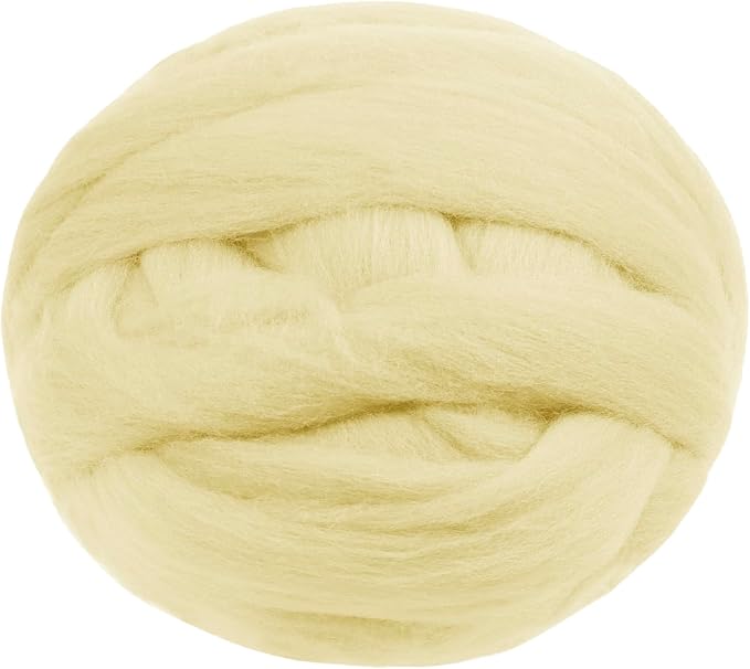 JeogYong Needle Felting Wool, 17.64oz Wool Roving Chunky Wool Yarn, Cream by JeogYong
