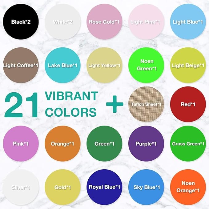 HTVRONT Heat Transfer Vinyl Bundle: 24 Pack 12"x12" Iron on Vinyl | Iron on - Image 2