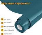 VinylRus Heat Transfer Vinyl-12” x 20ft Dark Green Iron on Vinyl Roll - Image 2