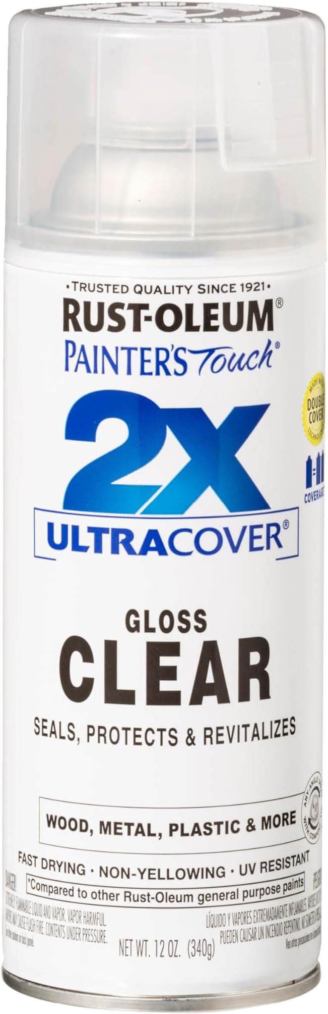Rust-Oleum Painter's Touch 2X Ultra Cover Spray Paint, Gloss Clear | Indoor and by Rust-Oleum