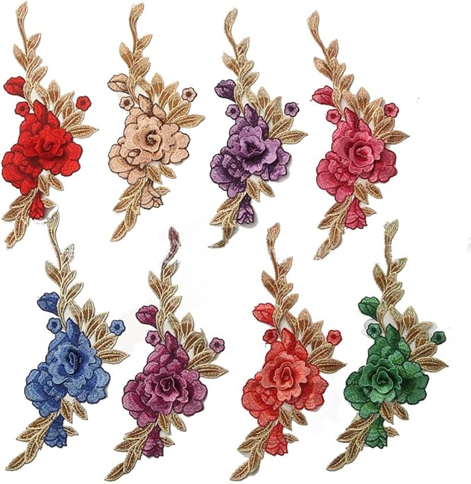 Vintage Rose Sew Lace Flower Embroidery Patches, - Image 4