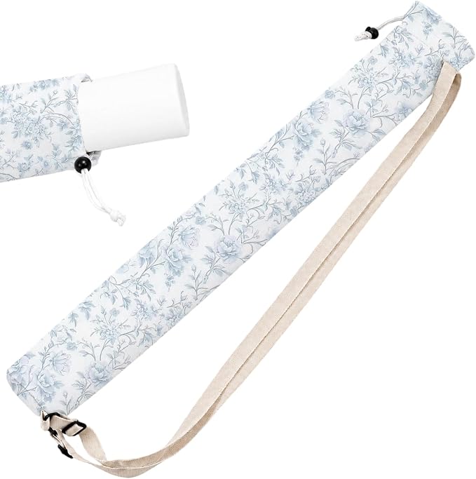 Blue and White Floral Toile Mahjong Mat Bag by Unknown