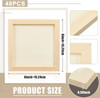 Kathfly 48 Pcs 6 x 6" Wood Panel Boards, Unfinished Wood Canvas Panels - Image 2