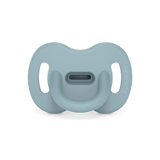Color Essence SX PRO Silicone Baby Pacifier 1Pk, Made with 100% Soft Silicone, Baby Essentials Perfect for Breastfeeding Babies, Designed in Spain, 0-6 Mths, Immensity Blue