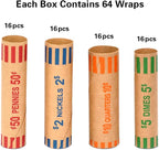 L LIKED 64 Assorted Preformed Coin Wrappers, Nickels and Dimes - Image 2