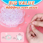 IOOLEEM 4000pcs Clear Pony Beads, Beads - Image 2