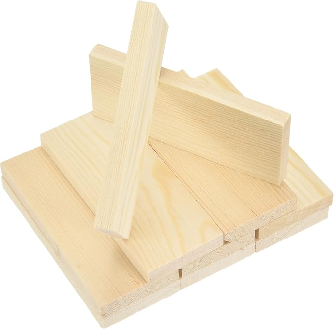 MECCANIXITY 10Pcs Wood Strips Slats, 11/32" x 1‑5/8" x 4" Thin Wood Sticks Flat by MECCANIXITY