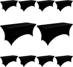 10-Pack 6ft Black Spandex Table Covers by Unknown