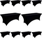 10-Pack 8ft Black Spandex Table Covers by Unknown