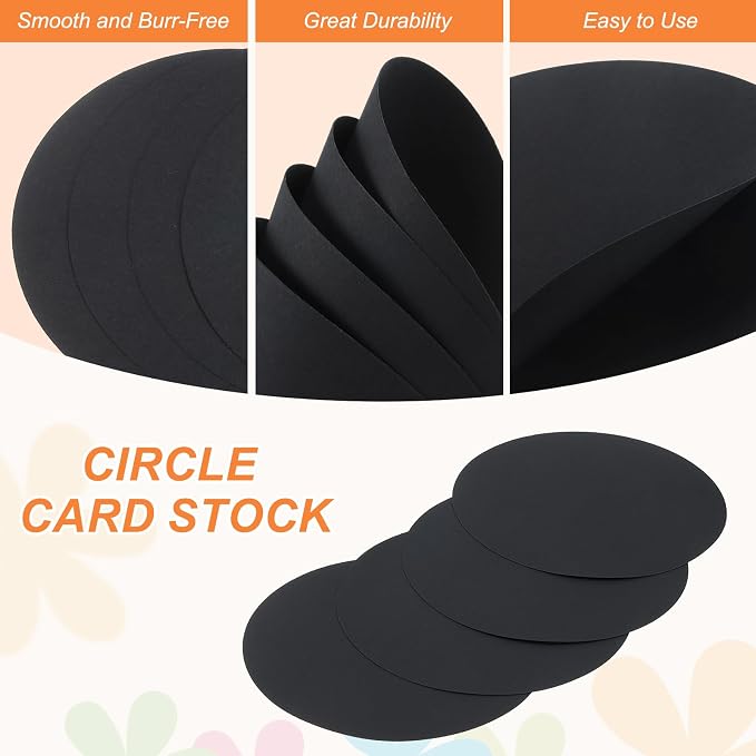 MECCANIXITY 24 Pcs Circle Card Stock, 7.5 Inch Round Cutouts Paper Thick - Image 3