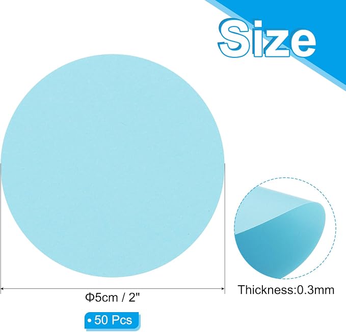 PATIKIL 2inch Circle Card Stock, Light Blue - Image 2