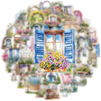 50PCS Garden Stickers Aesthetic PET Sticker Garden Flower wall Decal Waterproof - Image 5