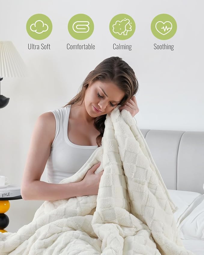Uttermara Weighted Blankets for Adults Full Size, 3D Jacquard Checkered Warm - Image 4