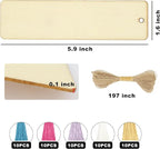 SWATOM Wood Bookmarks Blank DIY Wooden Bookmark Craft Bulk 50 PCS Unfinished - Image 3