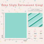 Tintnut Boho Permanent Vinyl 8 Sheets 12x10in Turquoise Blue Adhesive Vinyl | - Image 2