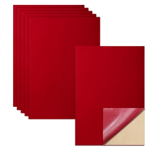 Biaungdo Red Self Adhesive Felt Sheets, 8 x 12 Inch, Felts Fabric by Biaungdo