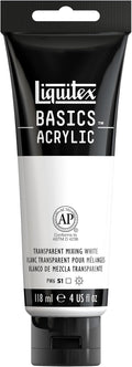 Liquitex BASICS Acrylic Paint, 118ml Tube, Transparent Mixing White by Liquitex