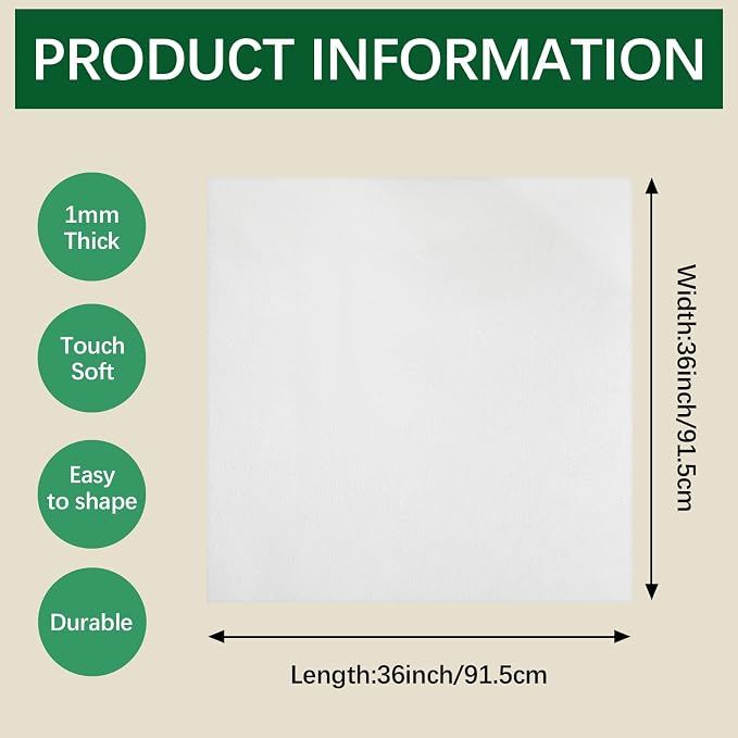 White Felt Sheets 36 X 36 inht Felt Sheets - Image 2