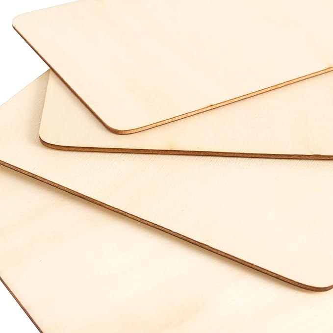 HOIGON 100 PCS Rectangle Unfinished Wood Pieces, 4 x 6 Inch Blank Basswood - Image 3
