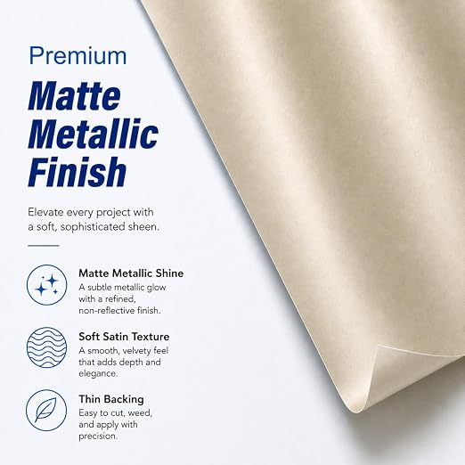 Matte Metallic Permanent Vinyl Sheets, Metallic Craft Vinyl - Image 2
