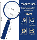 Feosky Handheld Reading Magnifier, 3X Magnifier, 75mm Shatterproof Lens - Image 2