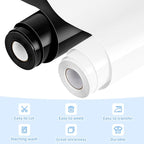 VinylRus Heat Transfer Vinyl-12” x 20ft Black and White Iron on Vinyl Roll - Image 3