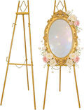 53.9" Gold Easel Stand for Sign, Heavy Duty Metal Display Easel by Victawks