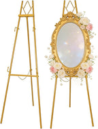 53.9" Gold Easel Stand for Sign, Heavy Duty Metal Display Easel by Victawks