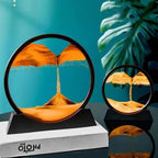 BGFJYUK Moving Sand Art Picture in Motion, Round Tempered Glass 3D Deep Sea - Image 6