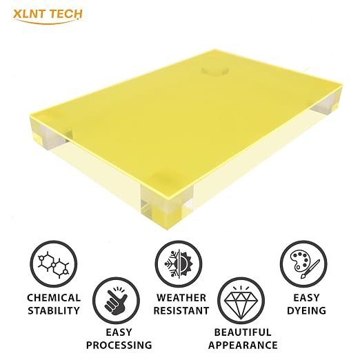 6 PCS Transparent Fluorescent Yellow Cast Acrylic Sheets 8" x 12" x 0.118" - Image 4
