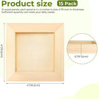 FSWCCK 15 Pack 4 x 4 inch Wood Panel Boards, Unfinished Wood Canvas Panels - Image 2