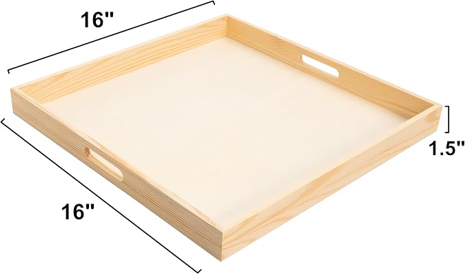 Wooden Nested Serving Trays – Unfinished Square Trays - Image 2